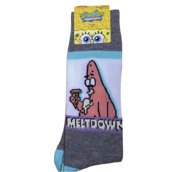 SpongeBOB Patrick Star Meltdown Men’s Crew Socks - Picture 1 of 1
